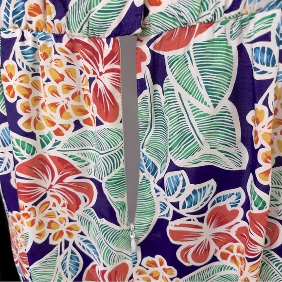 Talbots floral midi dress, button up and zipper back. Side tie wrap bottom sz 10 - Picture 8 of 13